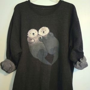 otters holding hands sweatshirt